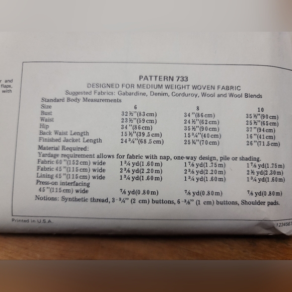 Kwik Sew 1970s Blazer Patter - Picture 5 of 7